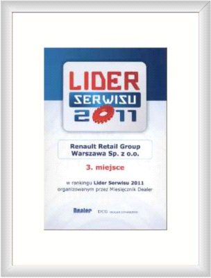 As serwisowy Zakłady Renault Warszawa nagrodzone Liderem Serwisu 2011 za kampanię przeciw nieuczciwym praktykom