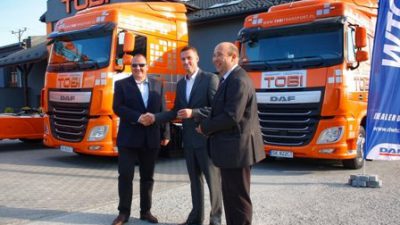 Firma TOBI odbiera DAFy XF Euro 6