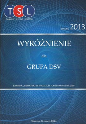 DSV kolejny raz wyróżnione w rankingu TSL