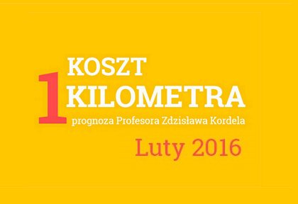Prognoza kosztu jednego kilometra – luty 2016 rok