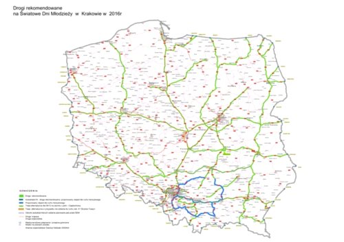 Zalecane objazdy dla tranzytu podczas Światowych Dni Młodzieży