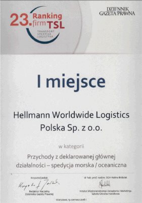 HWL Polska zdobywcą I nagrody