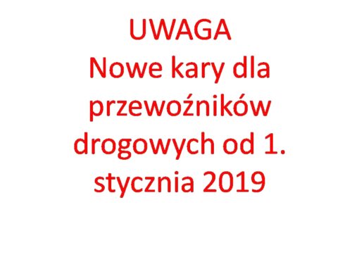 Nowe kary dla przewoźników