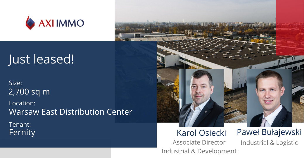 Hurtownia mebli Fernity przenosi się do Warsaw East Distribution Center