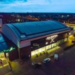 Hala widowiskowo-sportowa w Nowej Soli , fot: Jarosław Werwicki, Fota z Drona.