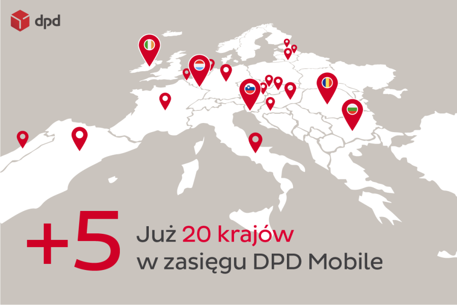 DPD Mobile z kolejnymi państwami na mapie Europy